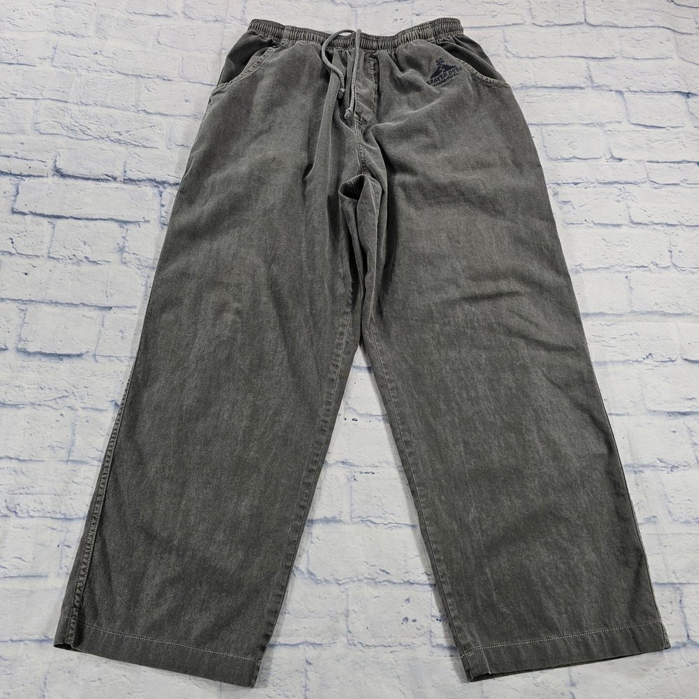 Crazy Shirts Crater Dyed Pants Mens XXL Gray Elastic Waist Wide Leg Mineral Wash